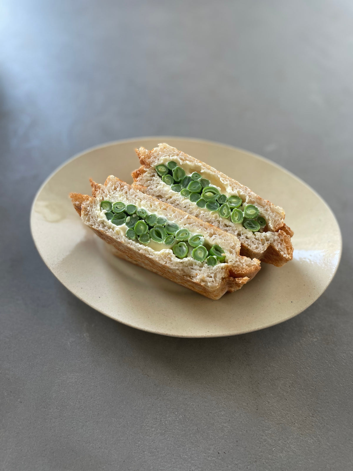 たっぷりいんげんのホットサンド（厚焼きホットサンドベーカー“goooodⅡ”）
