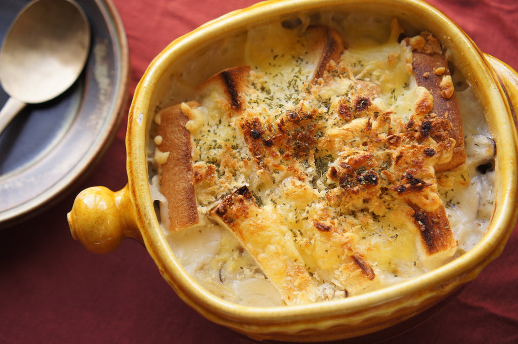 きのことベーコンのパングラタン