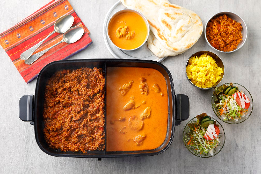 「スパイシーキーマカレー」と「バターチキンカレー」