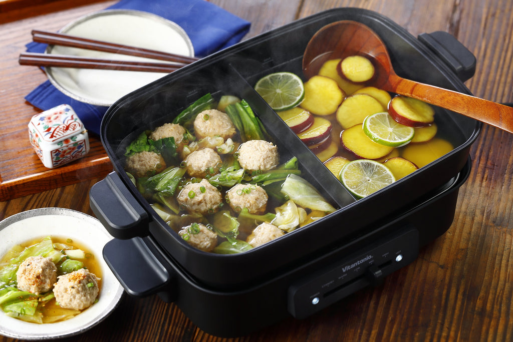 「鶏団子とキャベツの煮物」と「さつまいものライム煮」